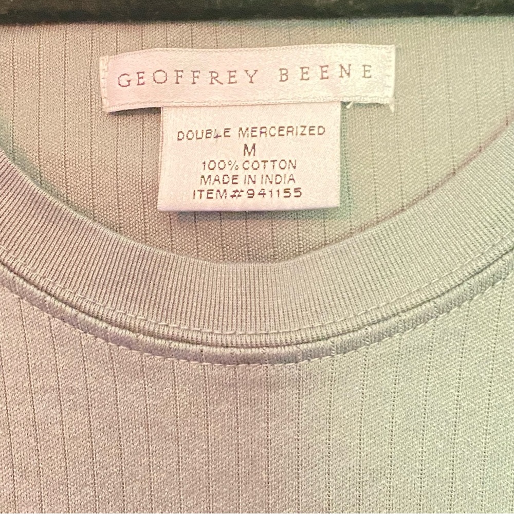 Geoffrey Bean nice rib knit double mercerized Mens medium Shirt. Vintage.